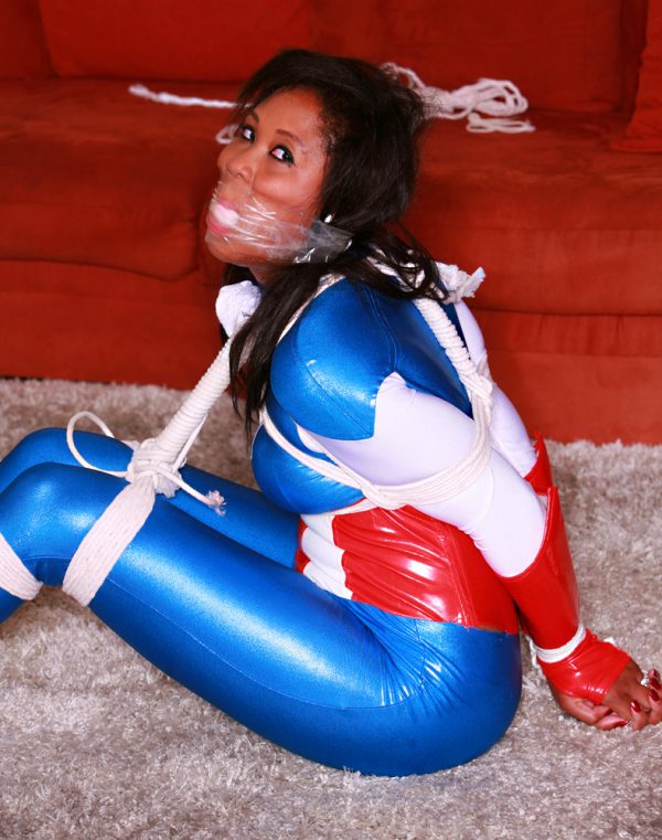 Taylor Summers ends up Tightly Toe Tied, Ball Tied, Sock gagged & Frustrated as: Captured America!  Full Hi Resolution Photo Set - Image 24
