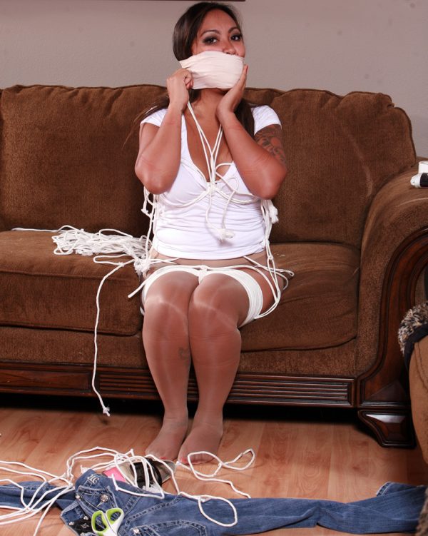 Veronica Tightly Bound and Gagged in:  Prison Break The Fugitive As an Un Welcome House Guest!  The Full Hi Resolution Photo Set - Image 11