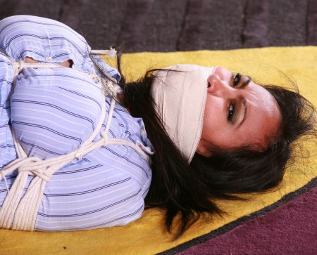 Veronica is a Powerful Crime boss who ends up getting Sock gagged, Toe-tied, Hogtied & Toe-Tally Humiliated!  Full Hi Resolution Photo Set - Image 25