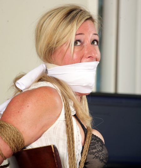 Corporate Housewife Amanda Kent Tightly Bound & Gagged at The Home Office!  Full Hi Resolution Photo Set - Image 18