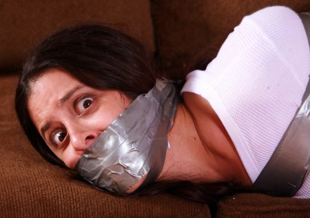 Foot Dominatrix Jamie Daniels is Tightly Taped, Massively Sock Gagged, and Humiliated in: TAPED UP TORMENT!    RE ENCODE 2025 - Image 20
