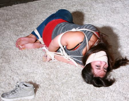 Ariana Sweaty Sock gagged, Hogtied, Toe-tied, Foot Worshipped and Humiliated in:  Humiliation Retaliation!  RE EDIT 2024 - Image 12