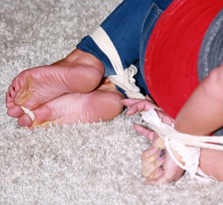 Ariana Sweaty Sock gagged, Hogtied, Toe-tied, Foot Worshipped and Humiliated in:  Humiliation Retaliation!  RE EDIT 2024 - Image 11
