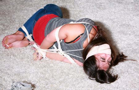 Ariana Sweaty Sock gagged, Hogtied, Toe-tied, Foot Worshipped and Humiliated in:  Humiliation Retaliation!  RE EDIT 2024 - Image 9